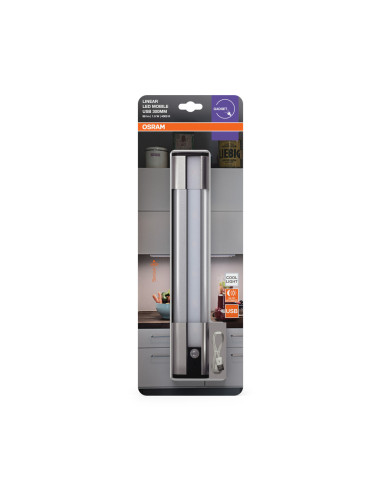OPRAWA LINIOWA LINEAR LED MOBILE USB 300 1,5W PODSZAFKOWA OPRAWA Z CZUJNIKIEM RUCHU ZASILANA BATERYJNIE 