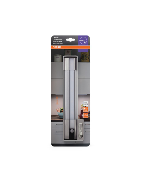 OPRAWA LINIOWA LINEAR LED MOBILE USB 300 1,5W PODSZAFKOWA OPRAWA Z CZUJNIKIEM RUCHU ZASILANA BATERYJNIE 