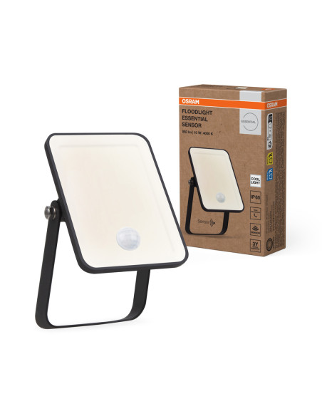 NAŚWIETLACZ FLOOD ESSENTIAL SENSOR 10W 4000K neutralna biała 950LM BK IP65 