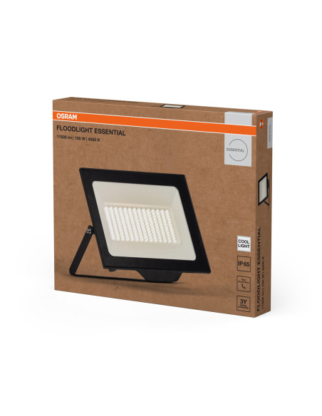 NAŚWIETLACZ FLOOD ESSENTIAL 100W 4000K neutralna biała 10000LM BK IP65 