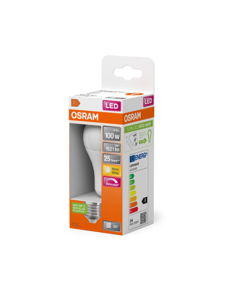 ŻARÓWKA LED SUPERSTAR CLA100 DIM FR 14W 2700K ciepła biała  E27 1521LM PLASTIC PCR 