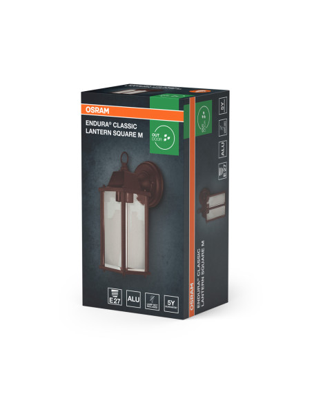 KINKIET ZEWNĘTRZNY ENDURA CLASSIC LANTERN SQ M E27 IP43 KINKIET ALU RUSTY/RDZA 