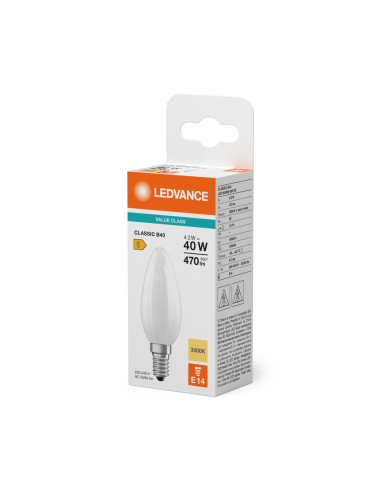 ŻARÓWKA LED V CLB40 4,2W 3000K ciepła biała E14 FIL FR 470LM VALUE  