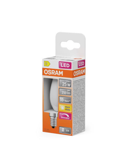 ŻARÓWKA LED SUPERSTAR RF CLB25 DIM 1,8W 2700K ciepła biała E14  GL FR 
