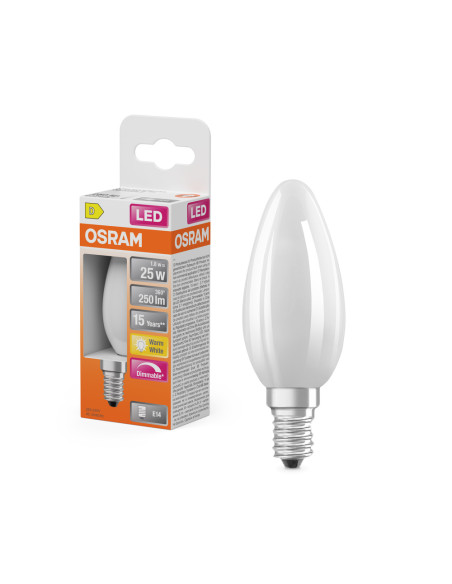 ŻARÓWKA LED SUPERSTAR RF CLB25 DIM 1,8W 2700K ciepła biała E14  GL FR 