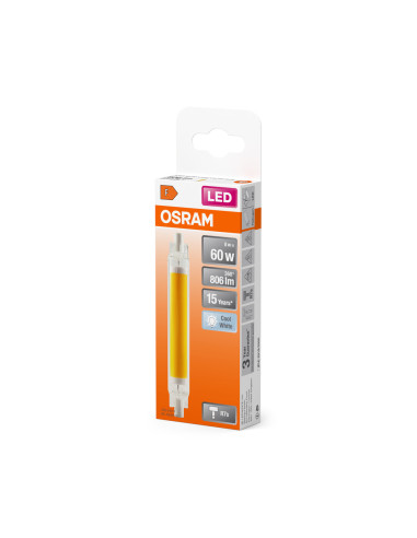 ŻARÓWKA LED SLIM LINE 118MM 60 8W 4000K neutralna biała 806LM GLASS R7S 