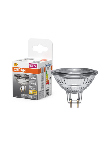 ŻARÓWKA LED STAR MR16 20 2W 2700K ciepła biała 230LM 36° 12V GU5.3 GLASS 