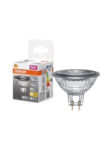 ŻARÓWKA LED STAR MR16 20 2W 2700K ciepła biała 230LM 36° 12V GU5.3 GLASS 