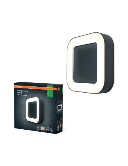 KINKIET ZEWNĘTRZNY ENDURA STYLE SQUARE 13W 3000K ciepła biała 480LM DARK GRAY 