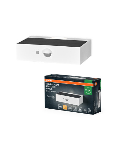 KINKIET ZEWNĘTRZNY SOLAR ENDURA STYLE BRICKLUME SENSOR WHITE 