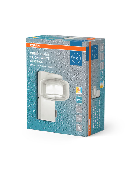 KINKIET ORBIS FLAME 5.5W CLICK CCT IP44 WHITE 