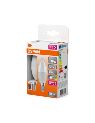 2-PAK ŻARÓWKA LED STAR CLB40 RGBW FR 40 DIM +REMOTE CONTROL 4,9W 2700K ciepła biała E14 