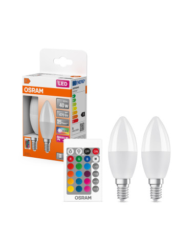 2-PAK ŻARÓWKA LED STAR CLB40 RGBW FR 40 DIM +REMOTE CONTROL 4,9W 2700K ciepła biała E14 