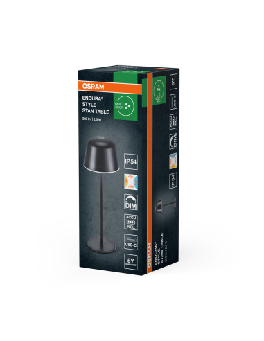 LAMPKA STOŁOWA ZEWNĘTRZNA ENDURA STYLE TABLE CCT USB 2.5W IP54 DARK GRAY 