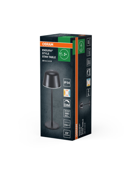 LAMPKA STOŁOWA ZEWNĘTRZNA ENDURA STYLE TABLE CCT USB 2.5W IP54 DARK GRAY 