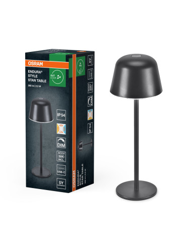 LAMPKA STOŁOWA ZEWNĘTRZNA ENDURA STYLE TABLE CCT USB 2.5W IP54 DARK GRAY 