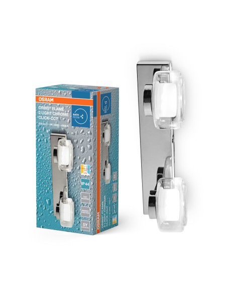 OPRAWA ORBIS FLAME 2X5.5W CLICK CCT IP44 CHROME 