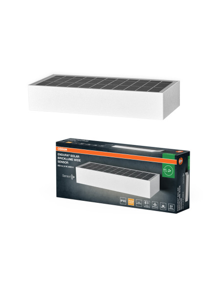 KINKIET ZEWNĘTRZNY SOLAR ENDURA STYLE BRICKLUME SENSOR WIDE WHITE 