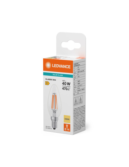 ŻARÓWKA LED V CLB40 4W 3000K ciepła biała E14 FIL CL 470LM VALUE  