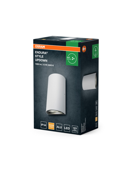 KINKIET ZEWNĘTRZNY ENDURA STYLE UPDOWN 12W 3000K 700LM IP44 WHITE  