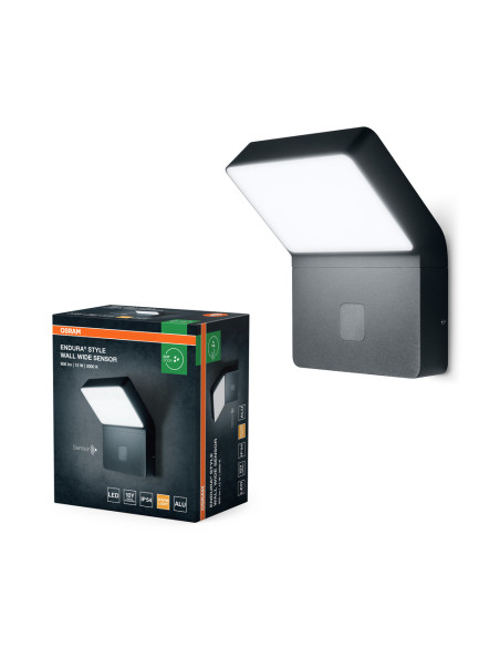 KINKIET ZEWNĘTRZNY ENDURA STYLE WALL SENSOR WIDE 12W 3000K 750LM GRAY 