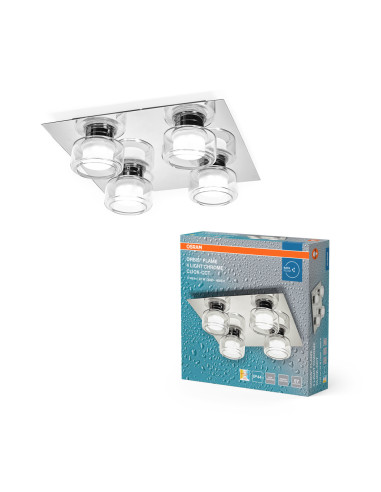 OPRAWA ORBIS FLAME 4X5.5W CLICK CCT IP44 CHROME 