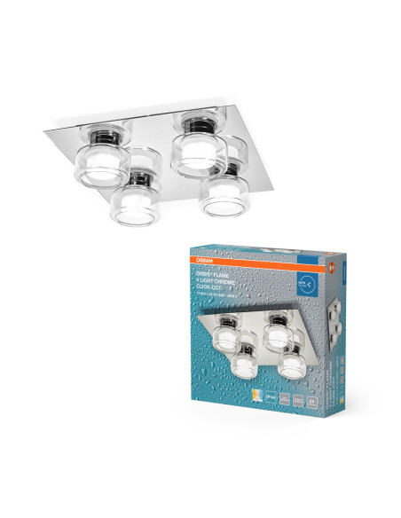 OPRAWA ORBIS FLAME 4X5.5W CLICK CCT IP44 CHROME 