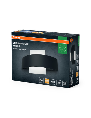 KINKIET ZEWNĘTRZNY ENDURA STYLE SHIELD SQ 11W 3000K 410LM DARK GRAY 
