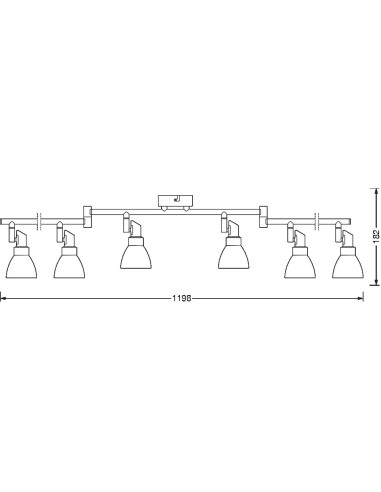 OPRAWA LED SPOT G9 6X1,9W 2700K ciepła biała SUFITOWA 