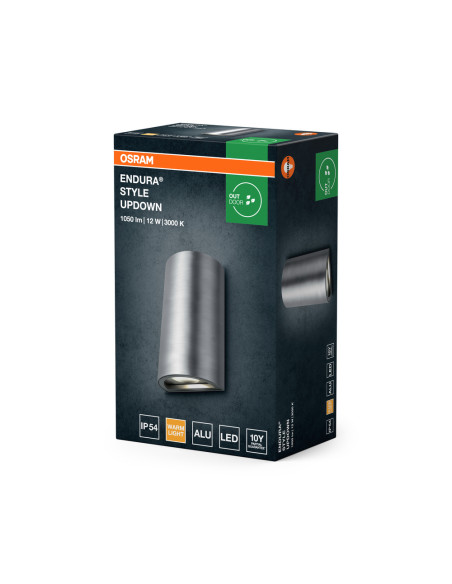 KINKIET ZEWNĘTRZNY ENDURA STYLE UPDOWN 12W 3000K 700LM IP44 ALUMINIUM 