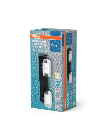 OPRAWA ORBIS FLAME 2X5.5W CLICK CCT IP44 BLACK 