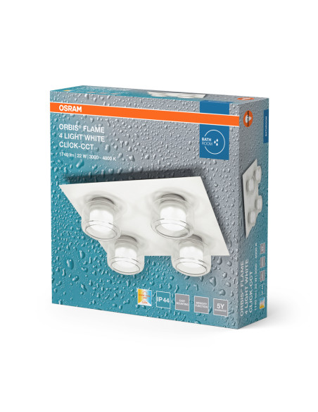 OPRAWA ORBIS FLAME 4X5.5W CLICK CCT IP44 WHITE 