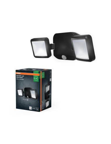 BATTERY LED SPOTLIGHT DOUBLE 10W 4000K  BLACK  