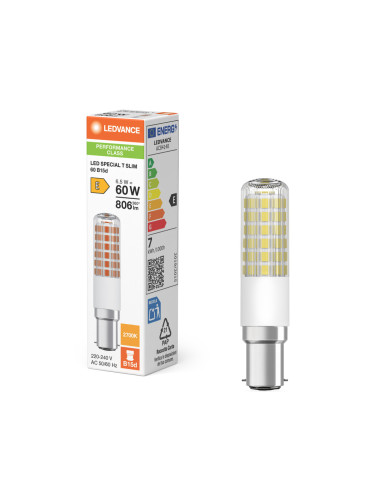 ŻARÓWKA SPECIAL LED T SLIM 60 320° P 6.5W 2700K ciepła biała 806LM CLEAR 
