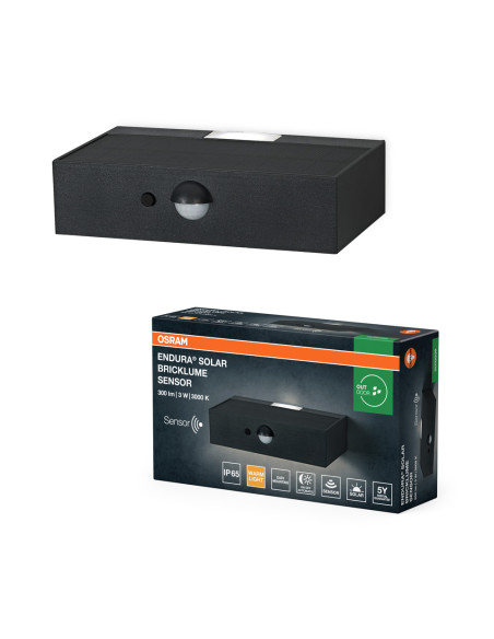 KINKIET ZEWNĘTRZNY SOLAR ENDURA STYLE BRICKLUME SENSOR DARK GRAY 