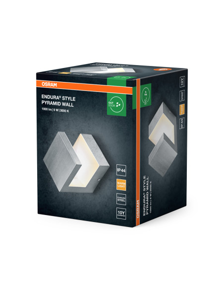 KINKIET ZEWNĘTRZNY ENDURA STYLE PYRAMID WALL 9W 3000K 600LM ST 