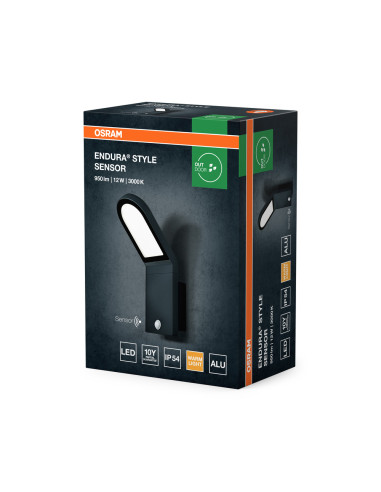 KINKIET ZEWNĘTRZNY ENDURA STYLE WALL SENSOR 12W 3000K 740LM GRAY 