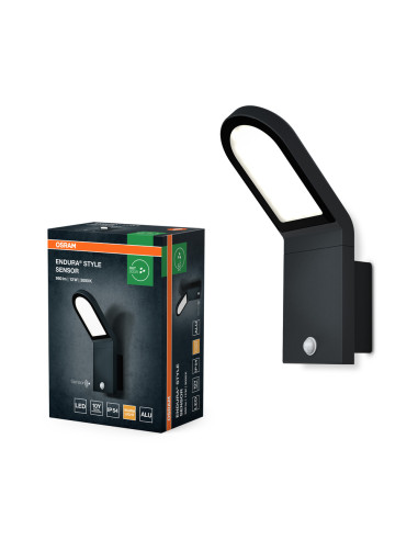 KINKIET ZEWNĘTRZNY ENDURA STYLE WALL SENSOR 12W 3000K 740LM GRAY 