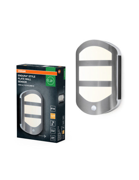 KINKIET ZEWNĘTRZNY ENDURA STYLE PLATE WALL SENSOR 12,5W 3000K 600LM 