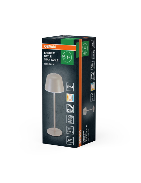 LAMPKA STOŁOWA ZEWNĘTRZNA ENDURA STYLE TABLE CCT USB 2.5W IP54 BEIGE 