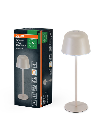 LAMPKA STOŁOWA ZEWNĘTRZNA ENDURA STYLE TABLE CCT USB 2.5W IP54 BEIGE 
