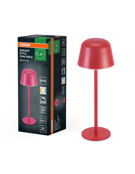 LAMPKA STOŁOWA ZEWNĘTRZNA ENDURA STYLE TABLE CCT USB 2.5W IP54 MAGENTA 