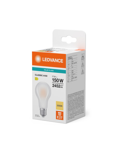 ŻARÓWKA LED V CLA150 17W 3000K ciepła biała E27 FIL FR 2452LM VALUE 