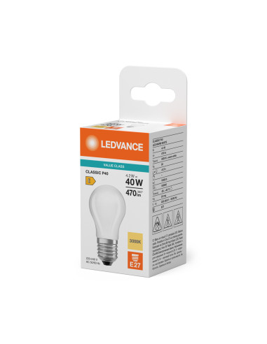 ŻARÓWKA LED V CLP40 4,2W 3000K ciepła biała E27 FIL GL FR 470LM VALUE 