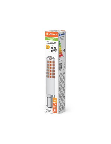 ŻARÓWKA SPECIAL LED T SLIM 75 320° DIM P 8W 2700K ciepła biała 1055LM CLEAR B15D 