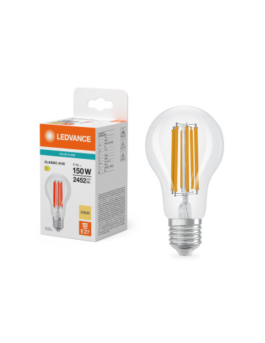 ŻARÓWKA LED V CLA150 17W 3000K ciepła biała E27 FIL CL 2452LM VALUE 