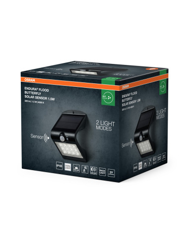 NAŚWIETLACZ ENDURA FLOOD BUTTERFLY SOLAR SENSOR 1,5W 4000K neutralna biała BK 