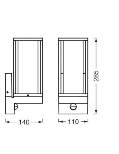 KINKIET ZEWNĘTRZNY ENDURA CLASSIC FRAME WALL SENSOR E27 IP44 ALU DG 