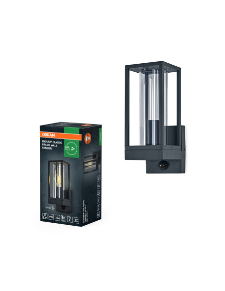 KINKIET ZEWNĘTRZNY ENDURA CLASSIC FRAME WALL SENSOR E27 IP44 ALU DG 