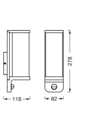 KINKIET ZEWNĘTRZNY ENDURA CLASSIC TUBULAR WALL SENSOR E27 IP44 ALU GY 